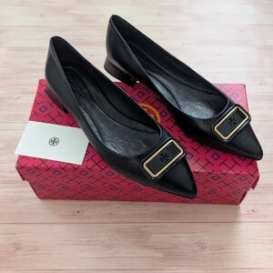 🆕 Tory Burch Georgia Pointer Toe Flat 20mm in Perfect Black